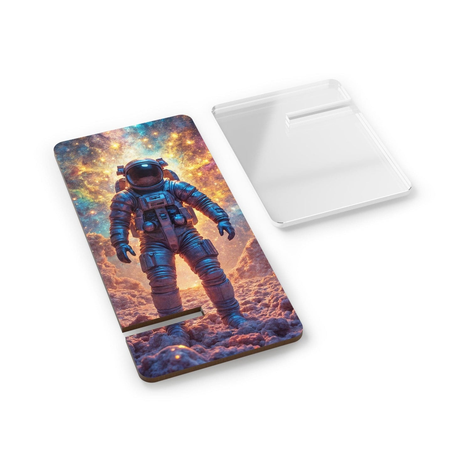 Printify Accessories 2.8" x 5.9" / Glossy Cosmic Astronaut Smartphone Stand: Space-Themed Desk Accessory for Home, Office & Gamer Decor