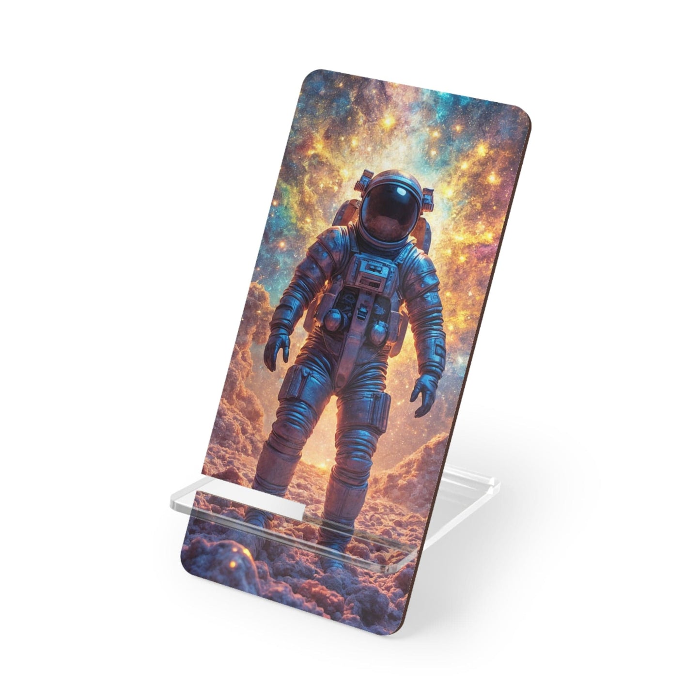 Printify Accessories 2.8" x 5.9" / Glossy Cosmic Astronaut Smartphone Stand: Space-Themed Desk Accessory for Home, Office & Gamer Decor