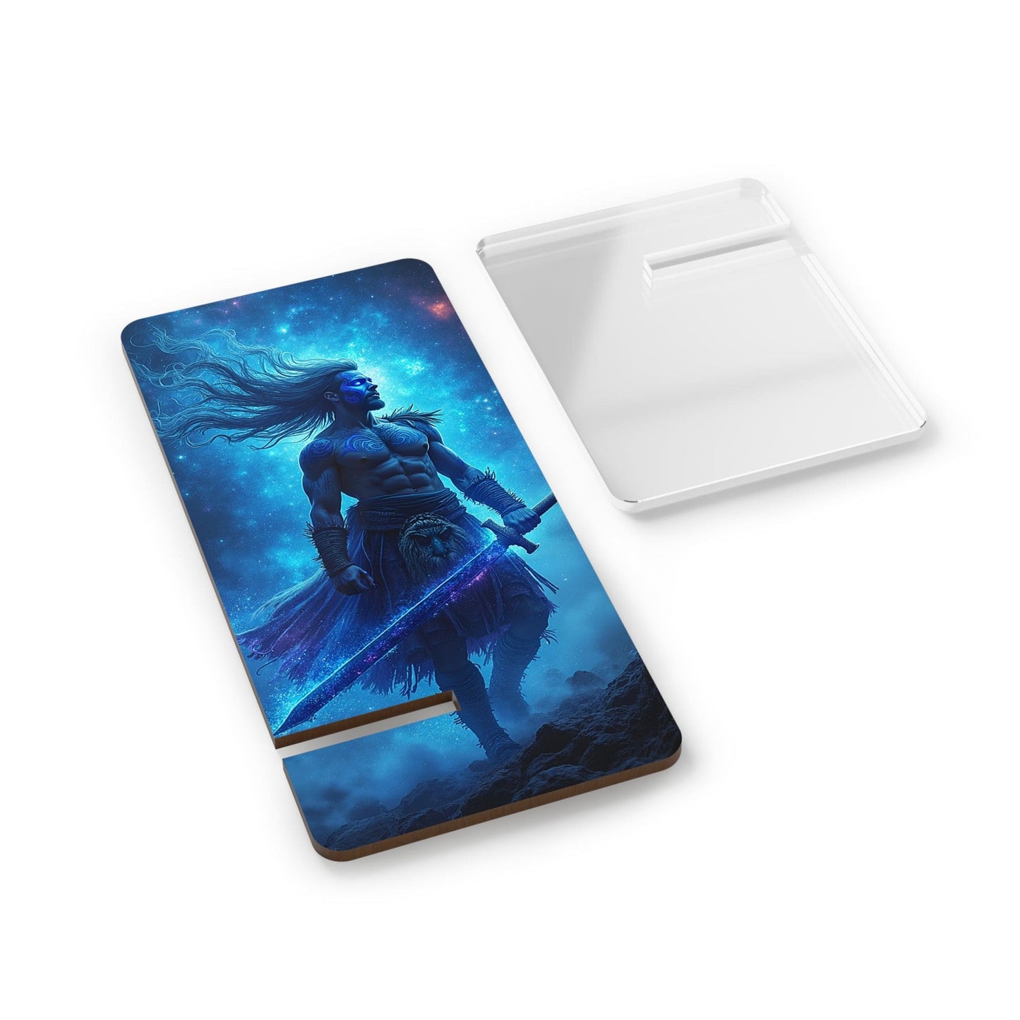 Printify Accessories 2.8" x 5.9" / Glossy Mythical Warrior Adjustable Smartphone Display Stand: Compact Desk Holder for Mobile Devices