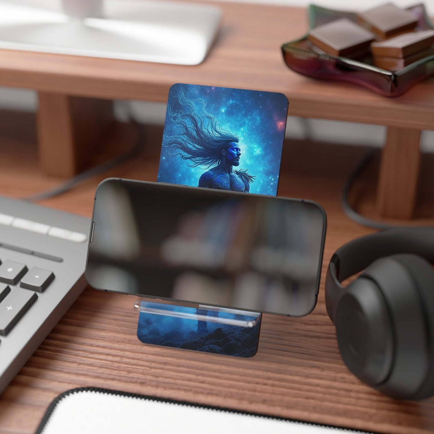 Printify Accessories 2.8" x 5.9" / Glossy Mythical Warrior Adjustable Smartphone Display Stand: Compact Desk Holder for Mobile Devices