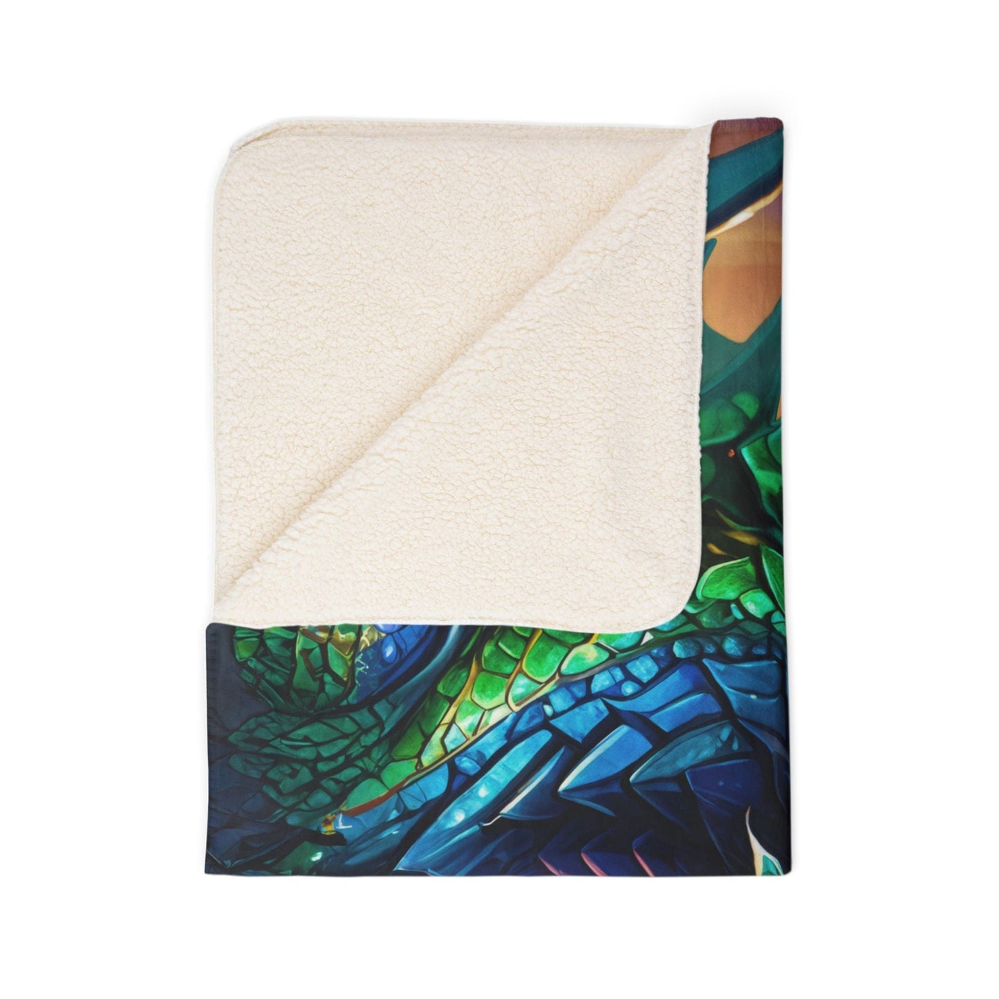 Printify Home Decor 50" × 60" / Beige Gem Cave Dragon - Sherpa Blanket