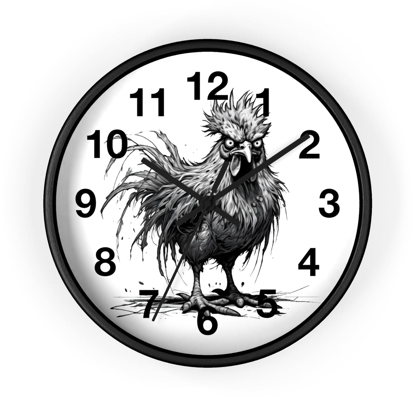 Printify Home Decor Black Base / Black / 10" Chicken I'm Fine Clock - Whimsical Timepiece, Mystery Theme Home Accent, Fun Space Clock