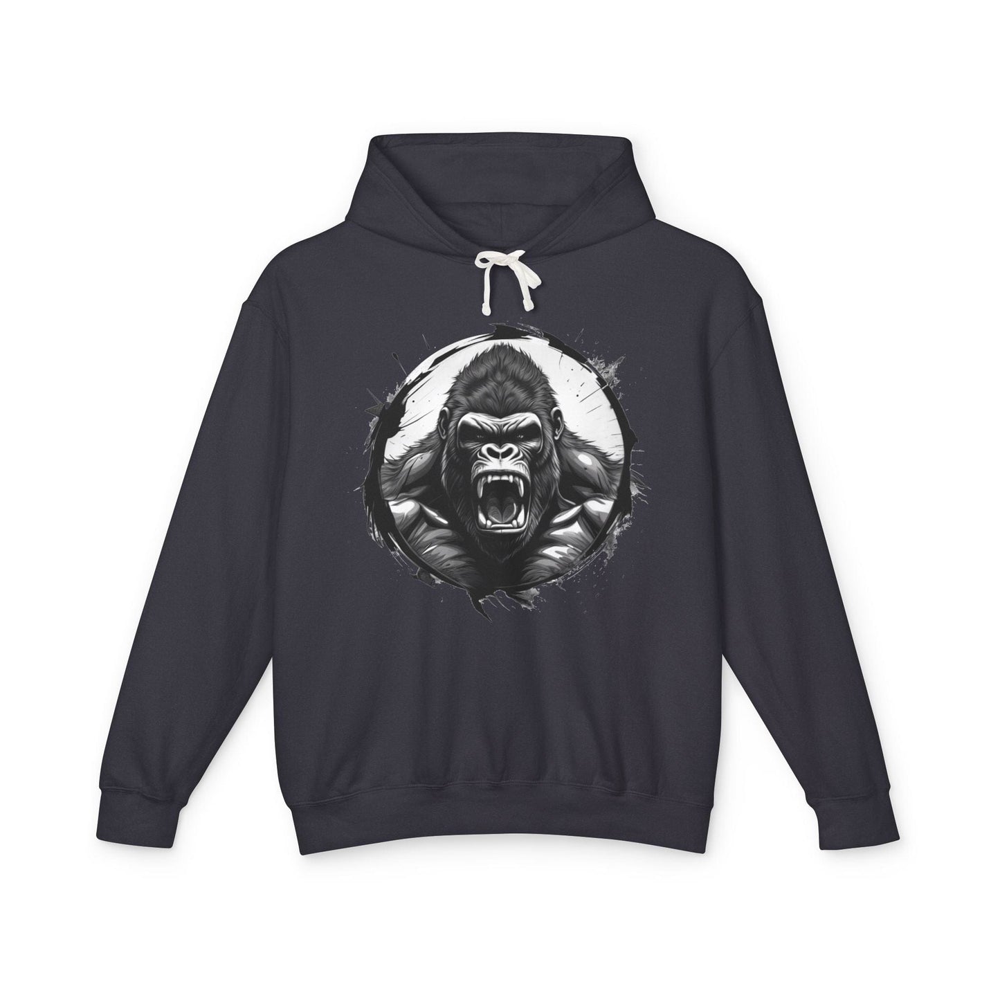 Printify Hoodie S / Black Gorilla Roar Motivation - Lightweight Hoodie