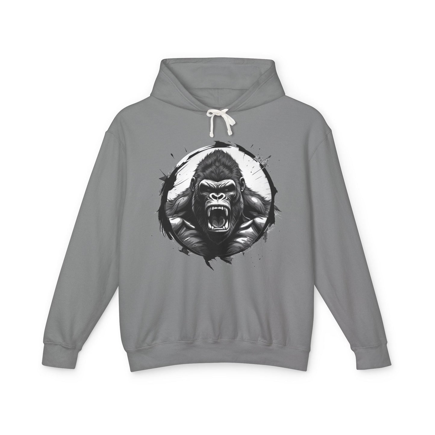 Printify Hoodie S / Grey Gorilla Roar Motivation - Lightweight Hoodie