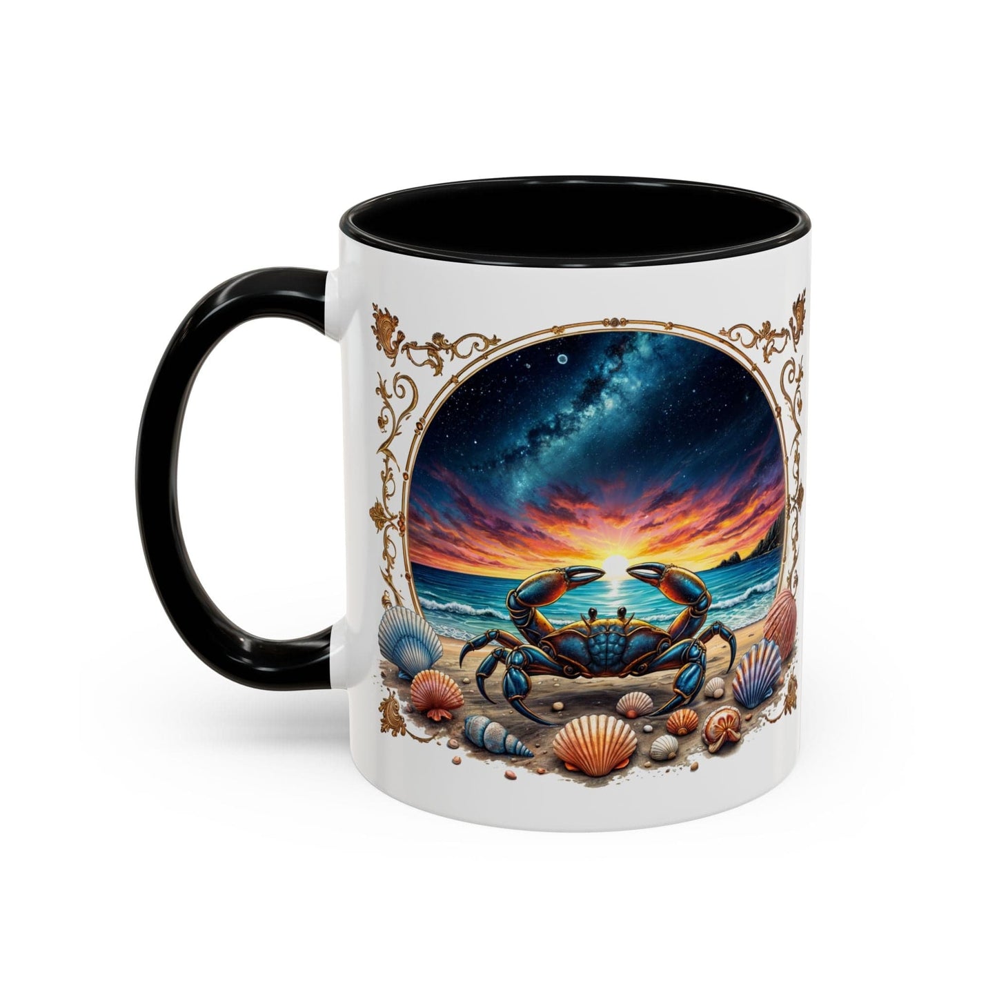 Printify Mug 11oz / Black Cancer Zodiac Coffee Mug with Inspirational Quote and Smart QR Code Nurturing Astrology Gift Personalized Horoscope Mug for Cancer Fans