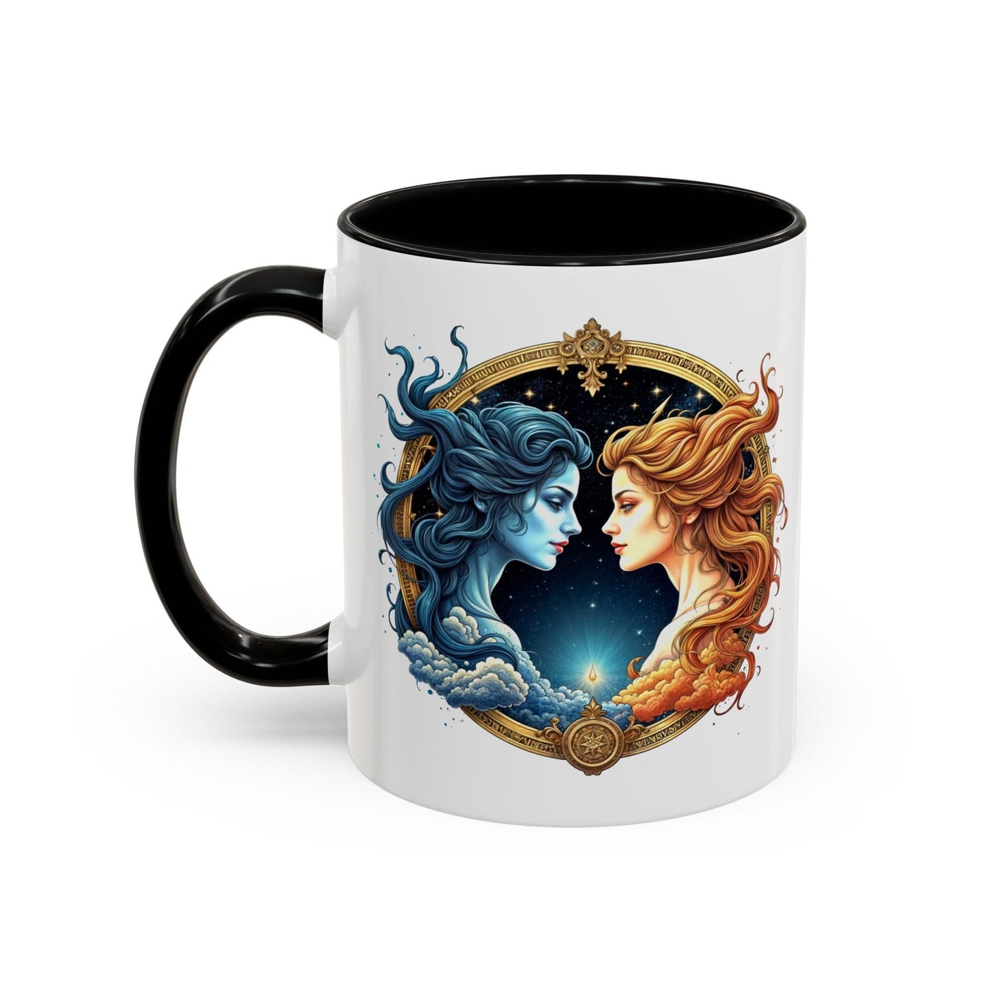 Printify Mug 11oz / Black Gemini Zodiac Coffee Mug with Inspirational Quote and Smart QR Code Fun Astrology Gift Unique Horoscope Mug for Gemini Lovers