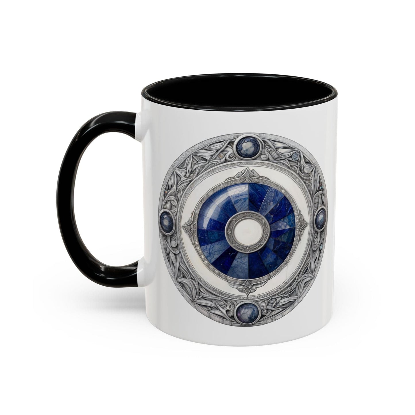 Printify Mug 11oz / Black Lapis Lazuli Gemstone Mug with Inspirational Quote and QR Code Perfect for Dreamers Spiritual Seekers and Crystal Lovers