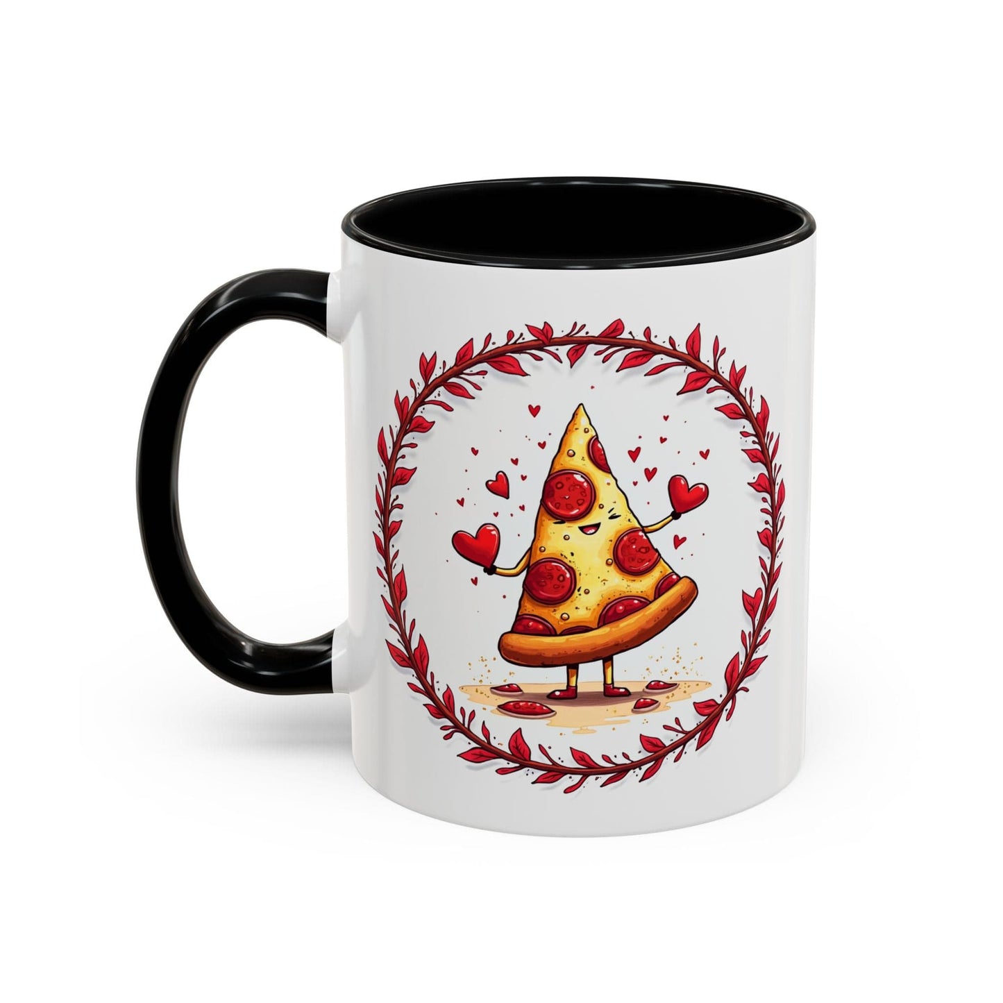 Printify Mug 11oz / Black Mug - Love at First Bite - Love & Fun Mug with QR Code Quote Video