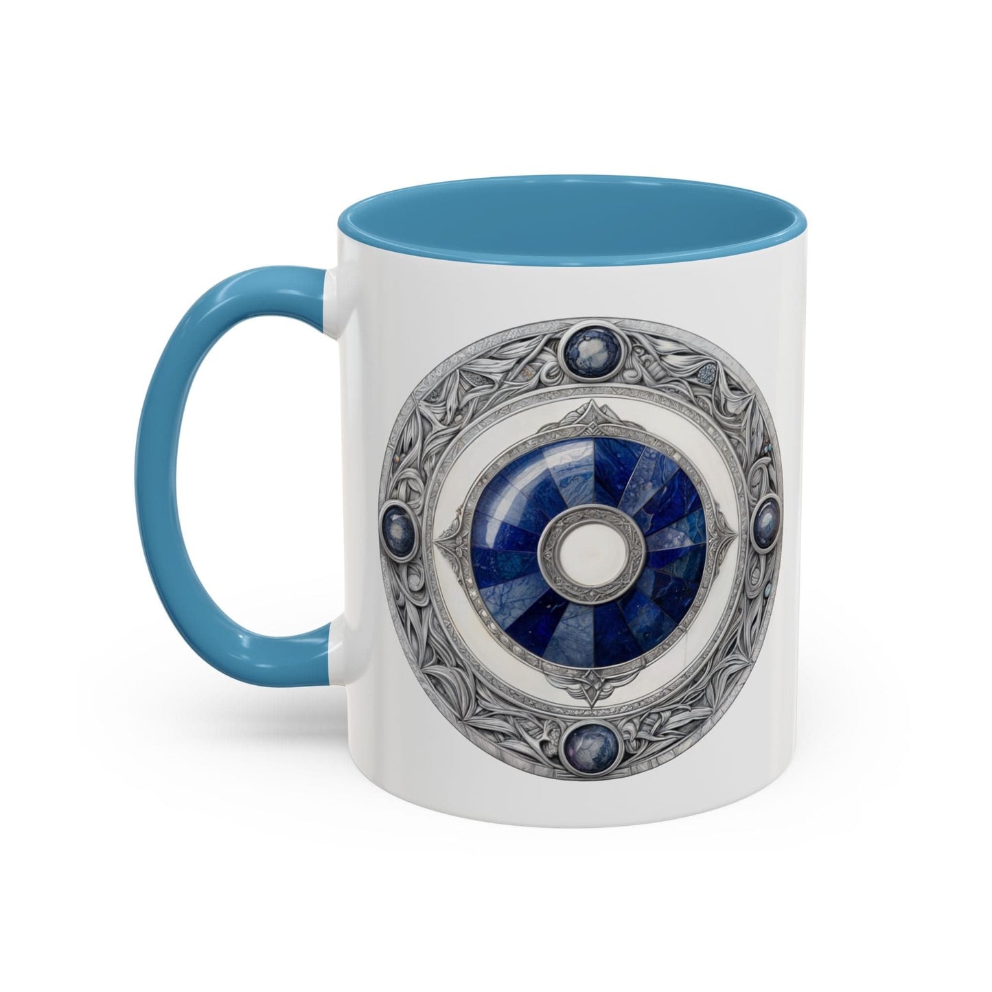 Printify Mug 11oz / Light Blue Lapis Lazuli Gemstone Mug with Inspirational Quote and QR Code Perfect for Dreamers Spiritual Seekers and Crystal Lovers