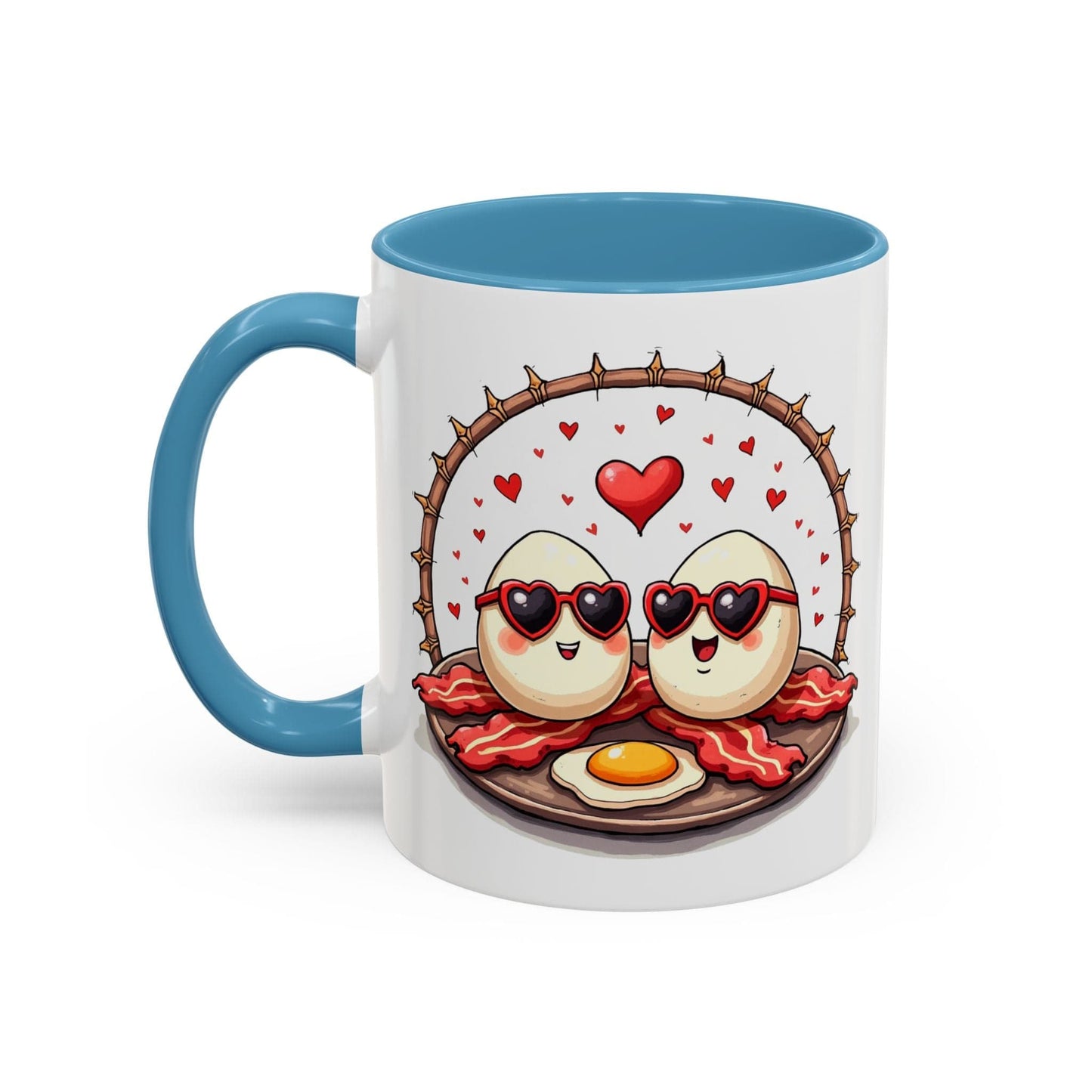 Printify Mug 11oz / Light Blue Mug - Unbeatable Love - Love & Fun Mug with QR Code Quote Video