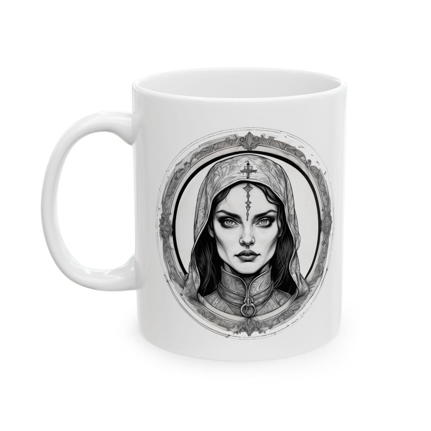 Printify Mug 11oz Mug - Morgana - Heroes & Quests Motivational QR Code Quote Video