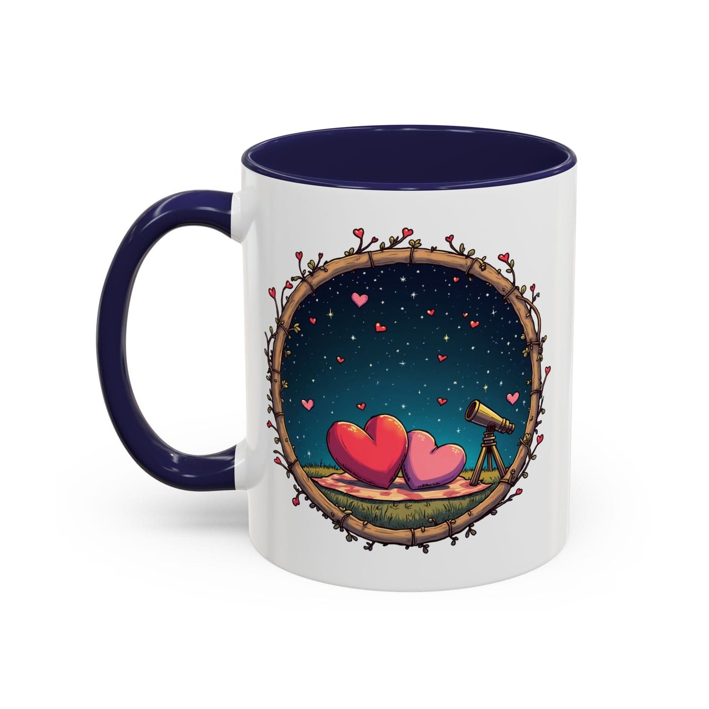 Printify Mug 11oz / Navy Mug - Astrological Love - Love & Fun Mug with QR Code Quote Video