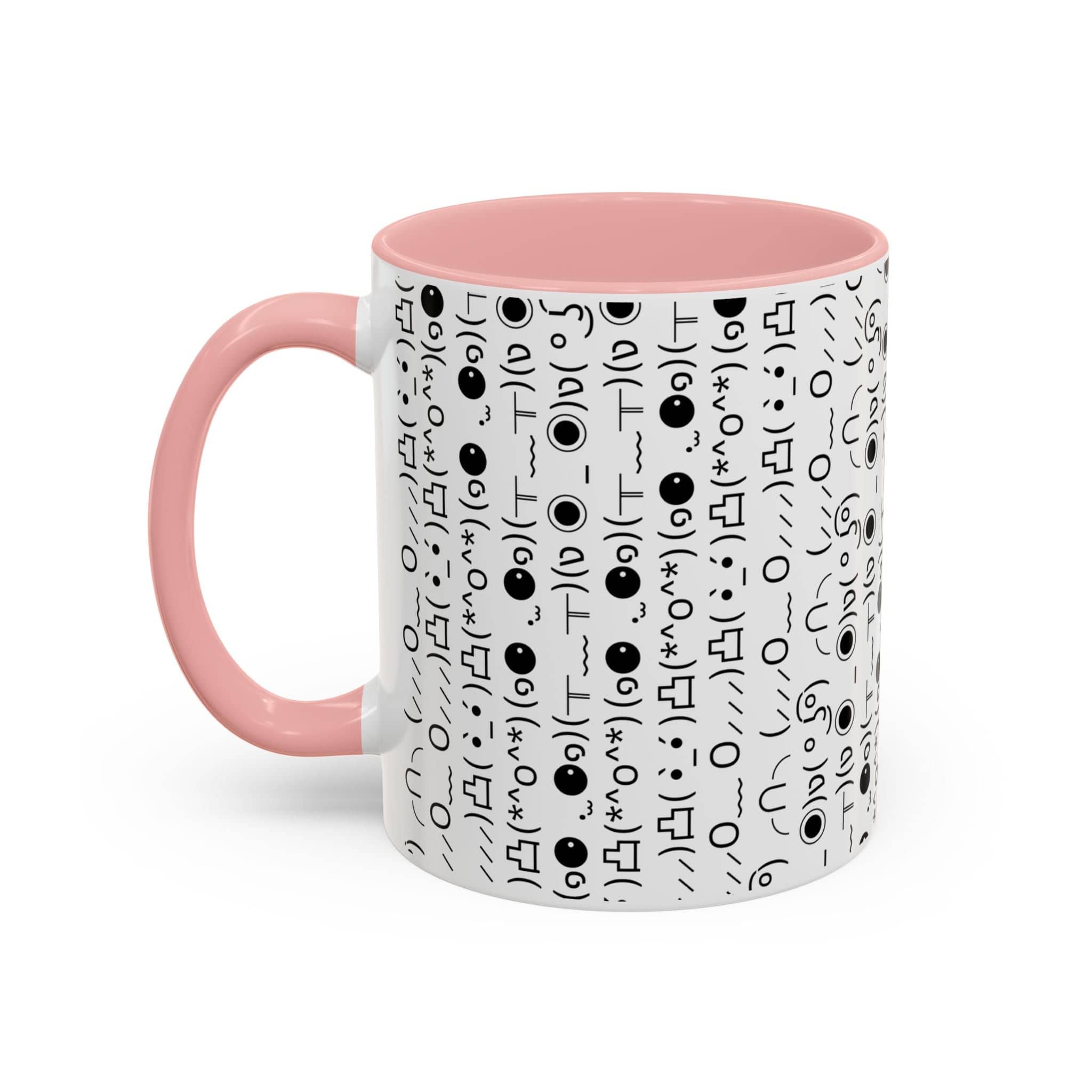 Printify Mug 11oz / Pink Mug - (๑⚈ ․̫ ⚈๑) Emoji- Hidden Message