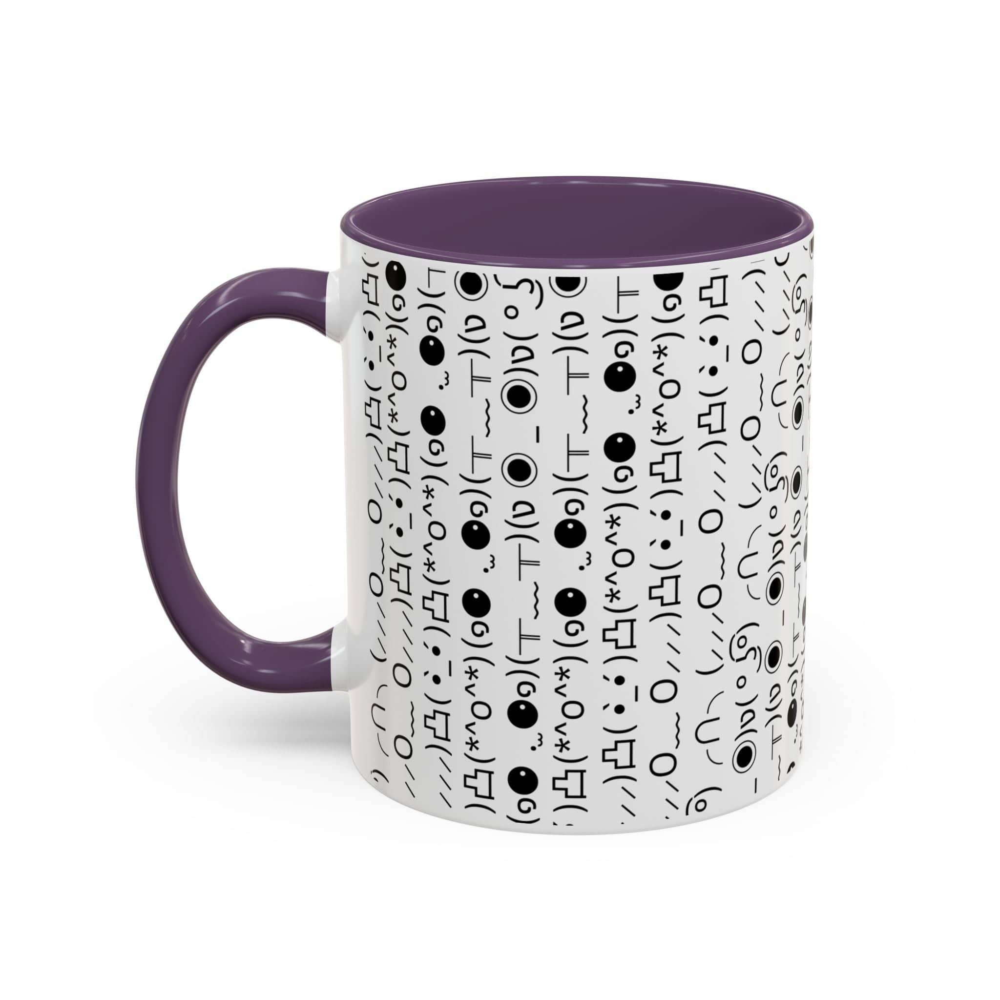 Printify Mug 11oz / Purple Mug - (๑⚈ ․̫ ⚈๑) Emoji- Hidden Message
