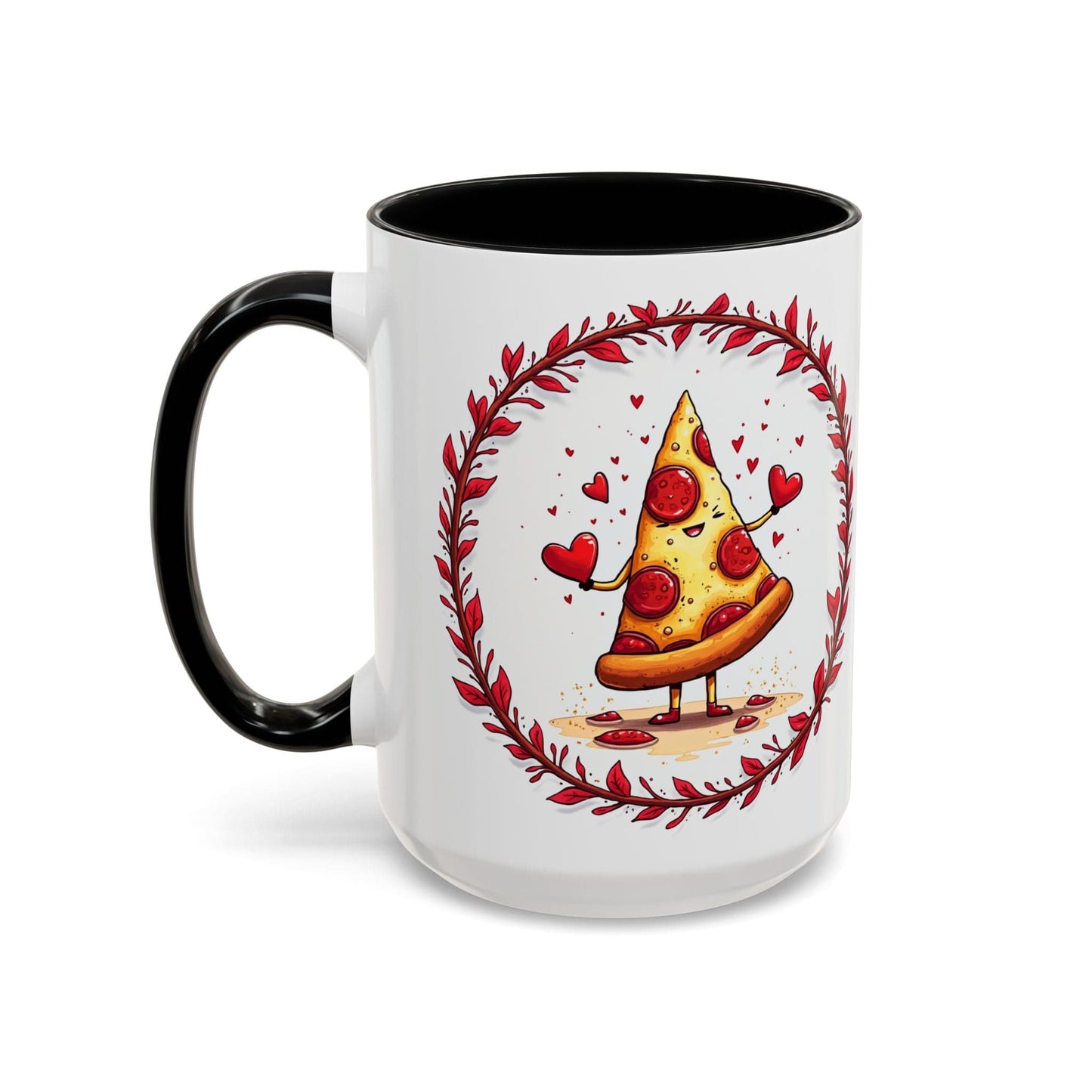 Printify Mug 15oz / Black Mug - Love at First Bite - Love & Fun Mug with QR Code Quote Video