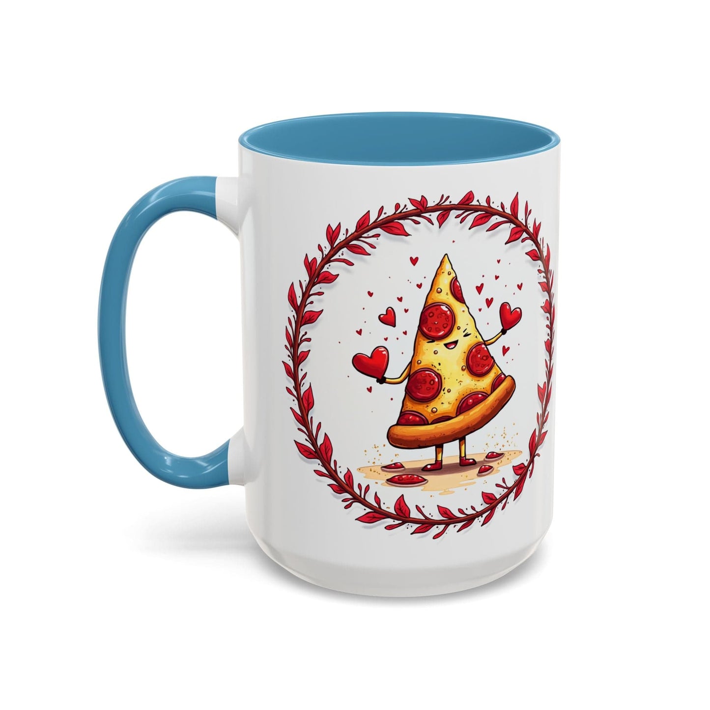 Printify Mug 15oz / Light Blue Mug - Love at First Bite - Love & Fun Mug with QR Code Quote Video