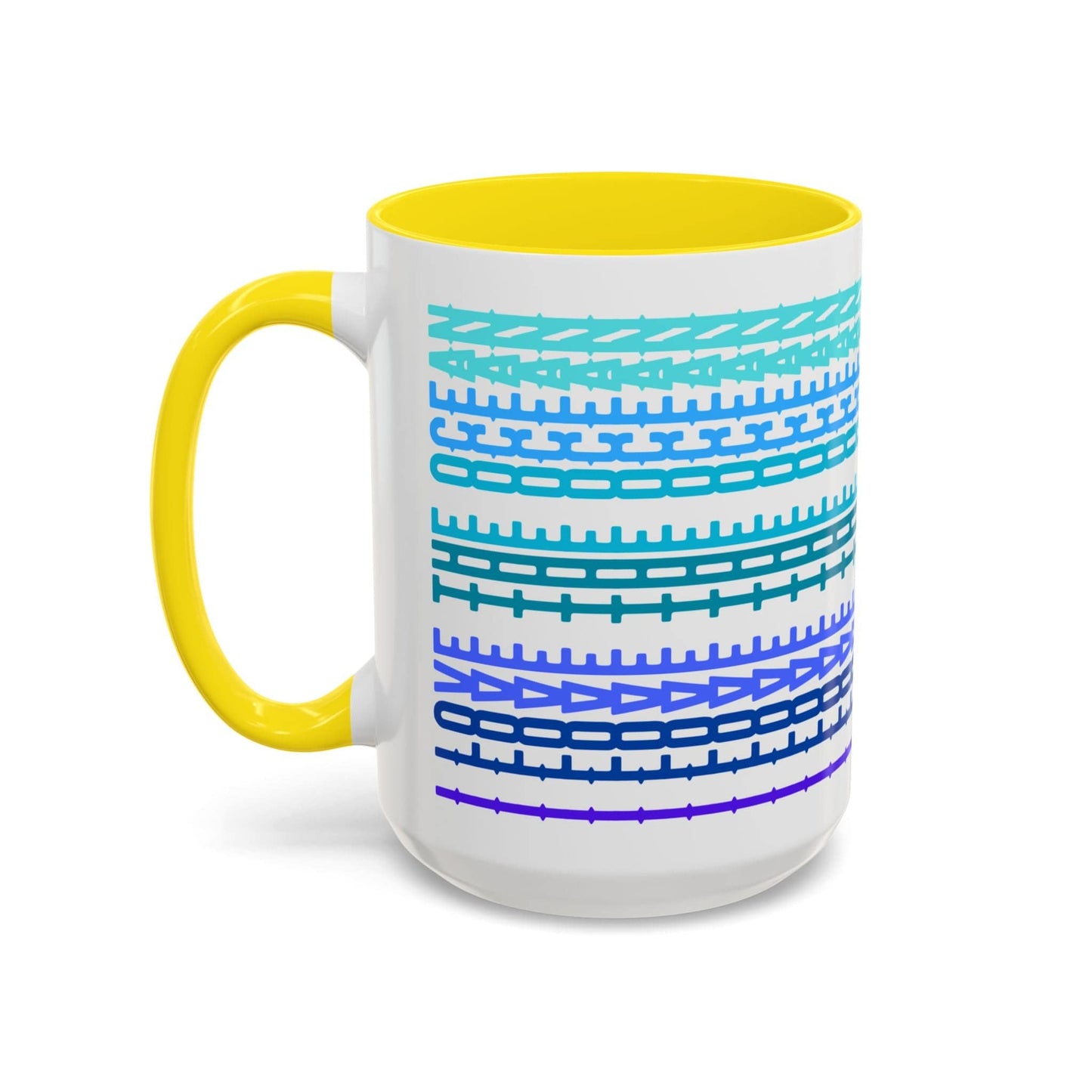 Printify Mug 15oz / Yellow Mug - I Love The Ocean - Hidden Message
