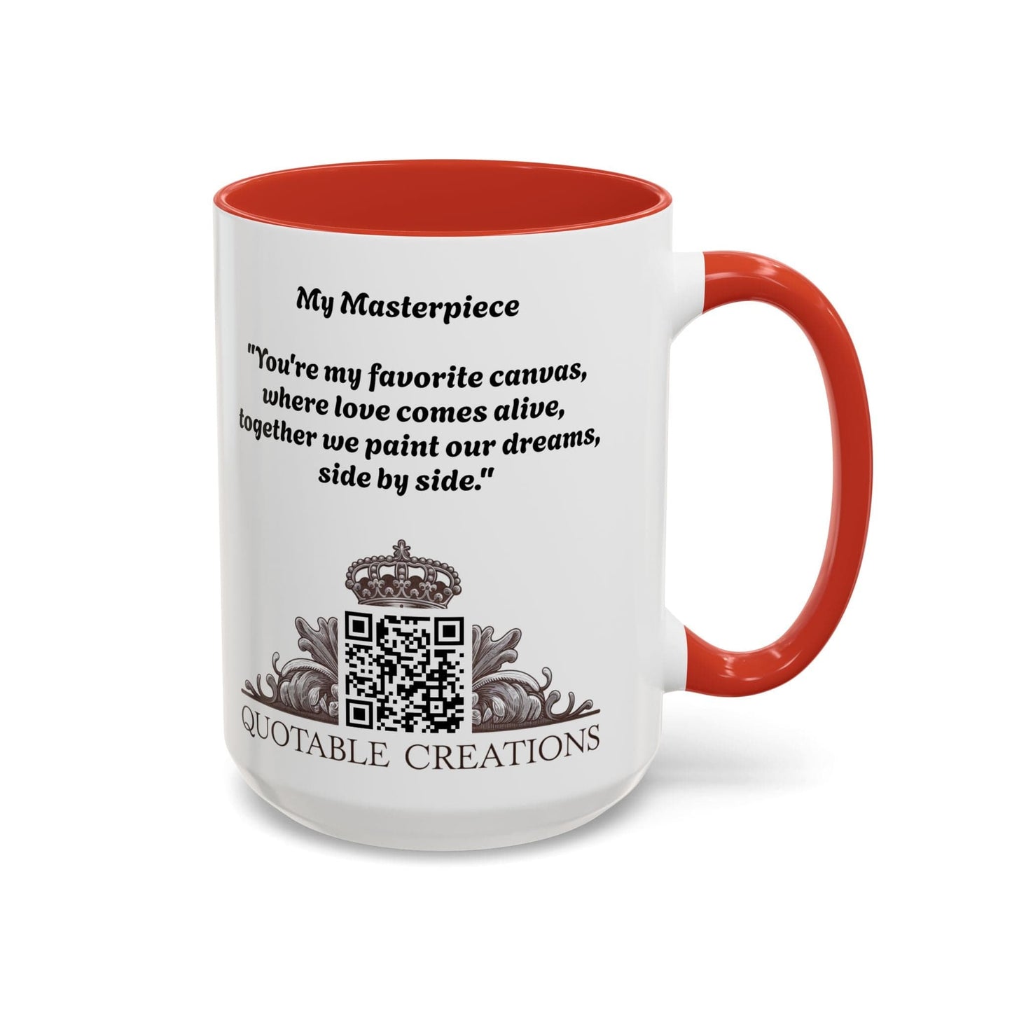 Printify Mug Mug - My Masterpiece - Love & Fun Mug with QR Code Quote Video