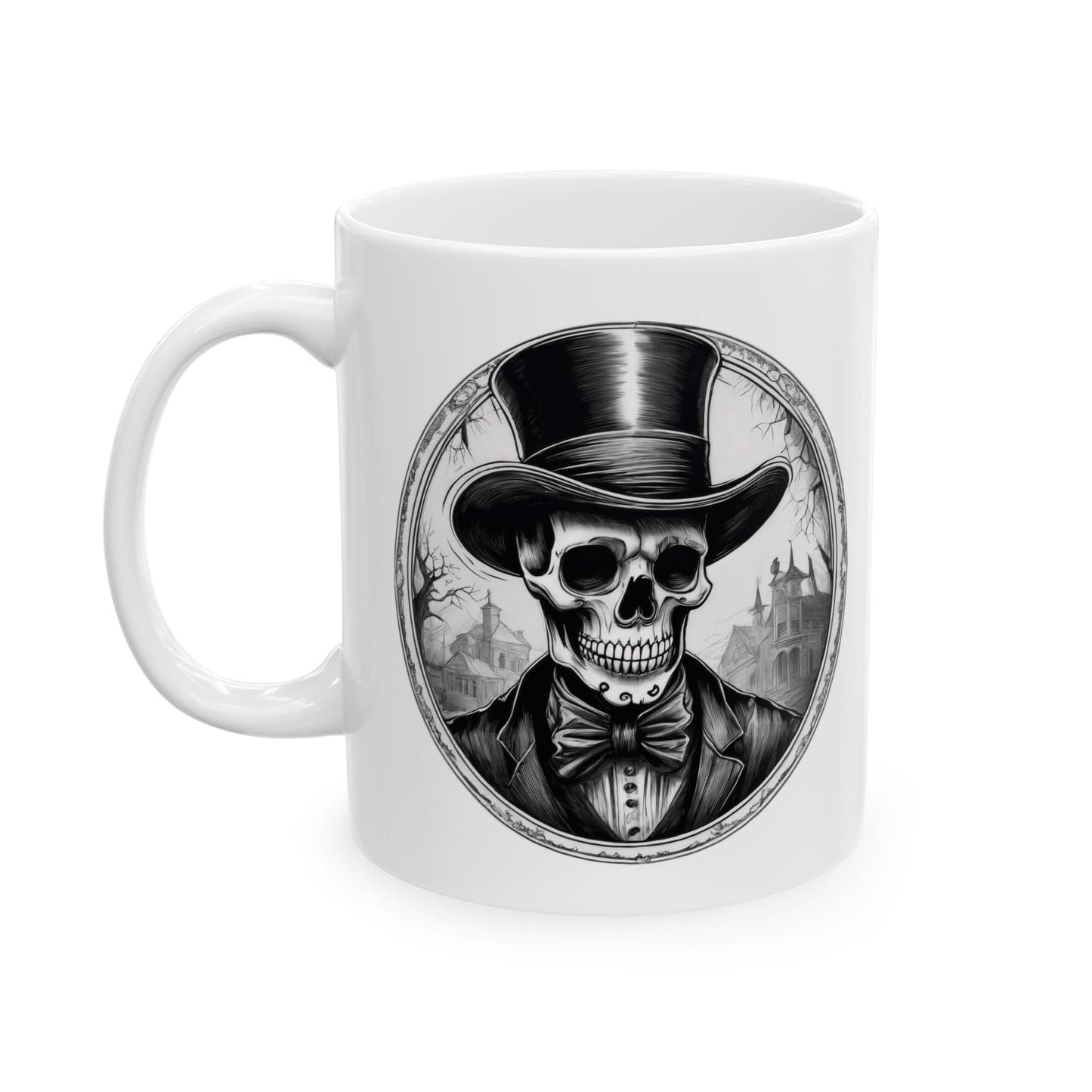 Printify Mug Skeleton Art Ceramic Mug, Gift for Coffee Lovers, Motivational Quote Drinkware, Unique Home Decor, Inspirational Cup, Skeleton Mug, Coffee