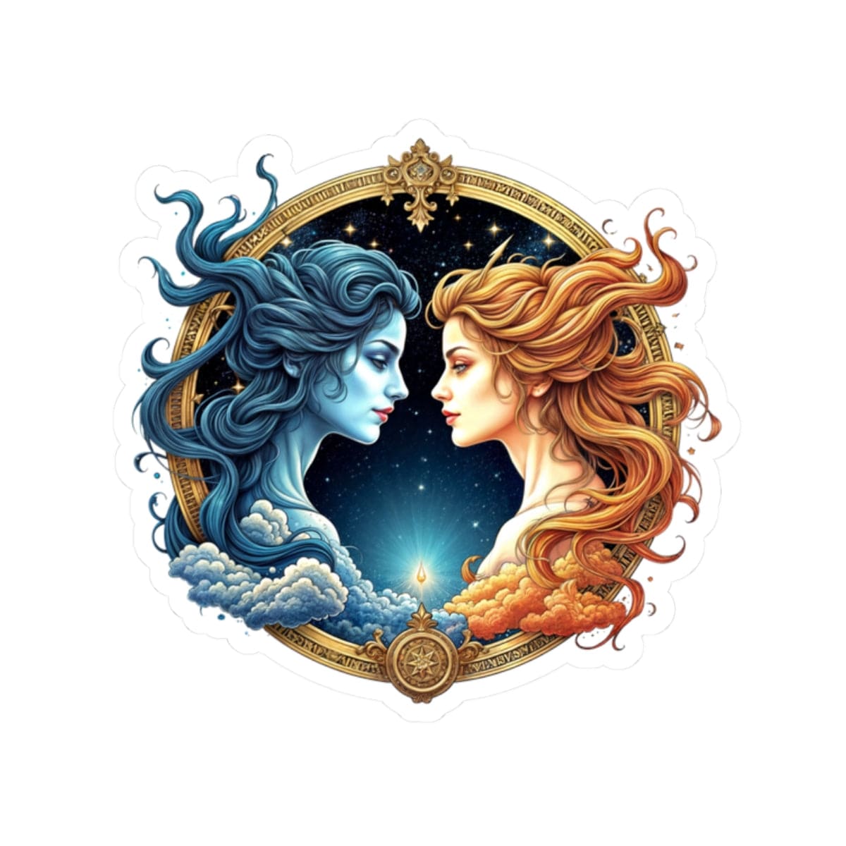 Printify Paper products 2" × 2" / White Gemini - Zodiac Astrology Kiss-Cut Stickers