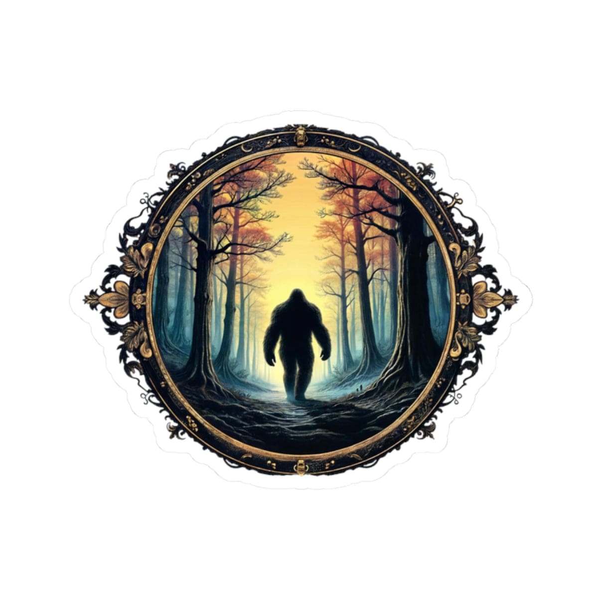 Printify Paper products 2" × 2" / White Mystery of the Forest - Bigfoot & Legends Kiss-Cut Stickers