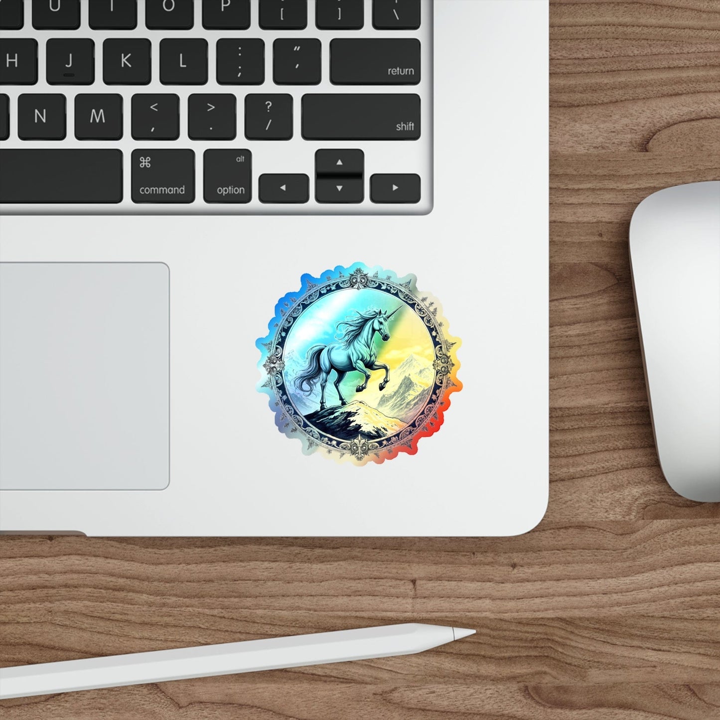 Printify Paper products 3" × 3" / Die-Cut / Holographic Ambition Unicorn - Holographic Die-Cut Sticker
