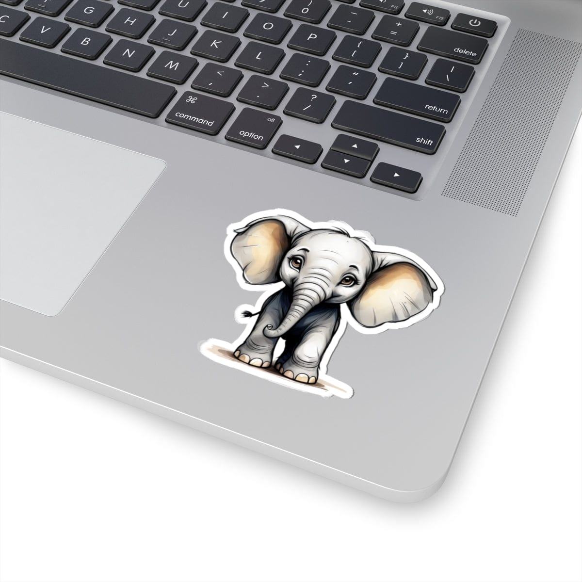 Printify Paper products 3" × 3" / White Baby Elephant - Hyper Cute Kiss-Cut Stickers