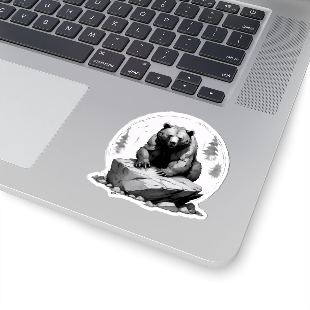 Printify Paper products 3" × 3" / White Bear Rock - Wild & Fierce Kiss-Cut Stickers