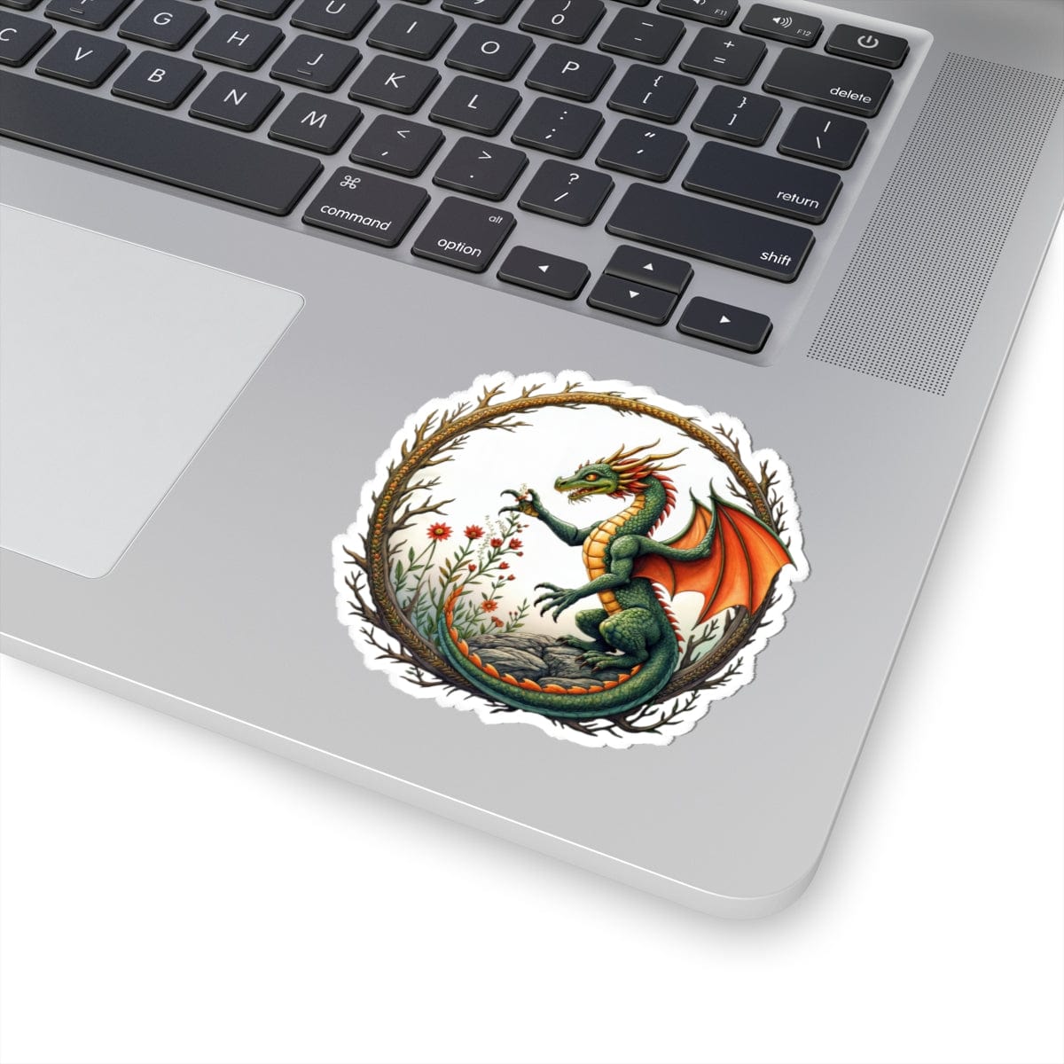 Printify Paper products 3" × 3" / White Blossomwing - Dragons & Magic Kiss-Cut Stickers
