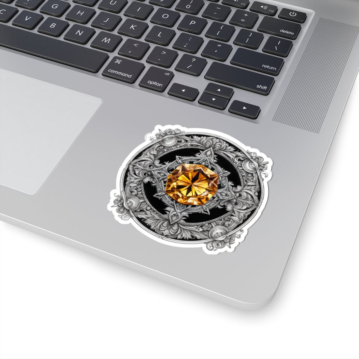 Printify Paper products 3" × 3" / White Citrine - Crystals & Gemstones Kiss-Cut Stickers