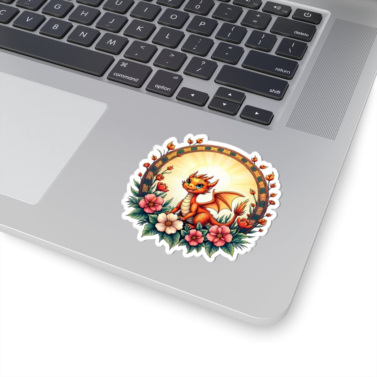 Printify Paper products 3" × 3" / White Emberheart - Dragons & Magic Kiss-Cut Stickers