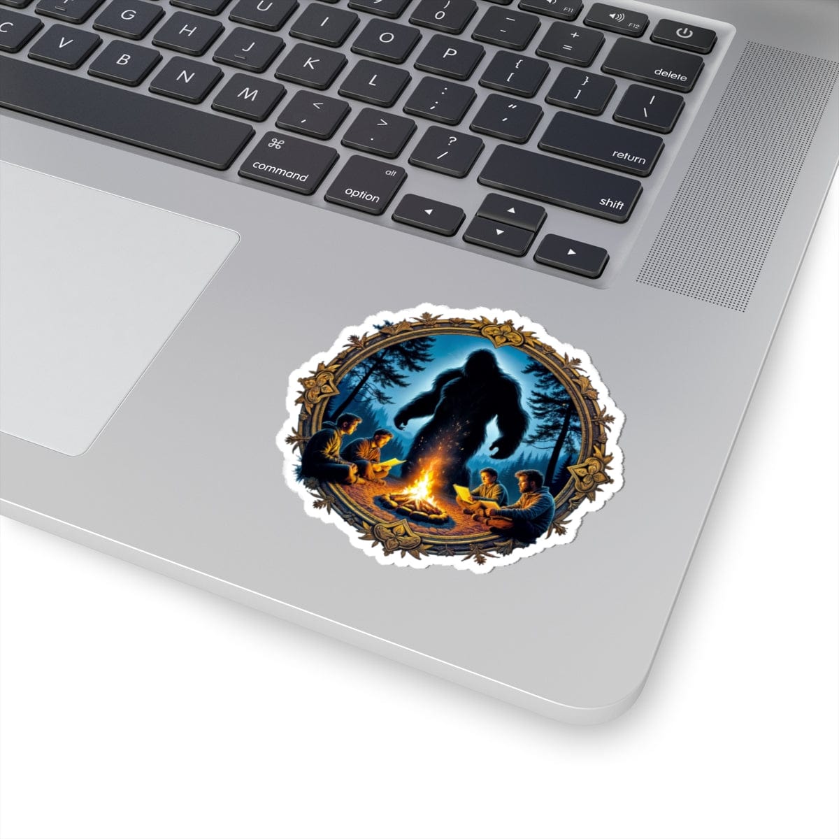Printify Paper products 3" × 3" / White Legends Never Sleep - Bigfoot & Legends Kiss-Cut Stickers