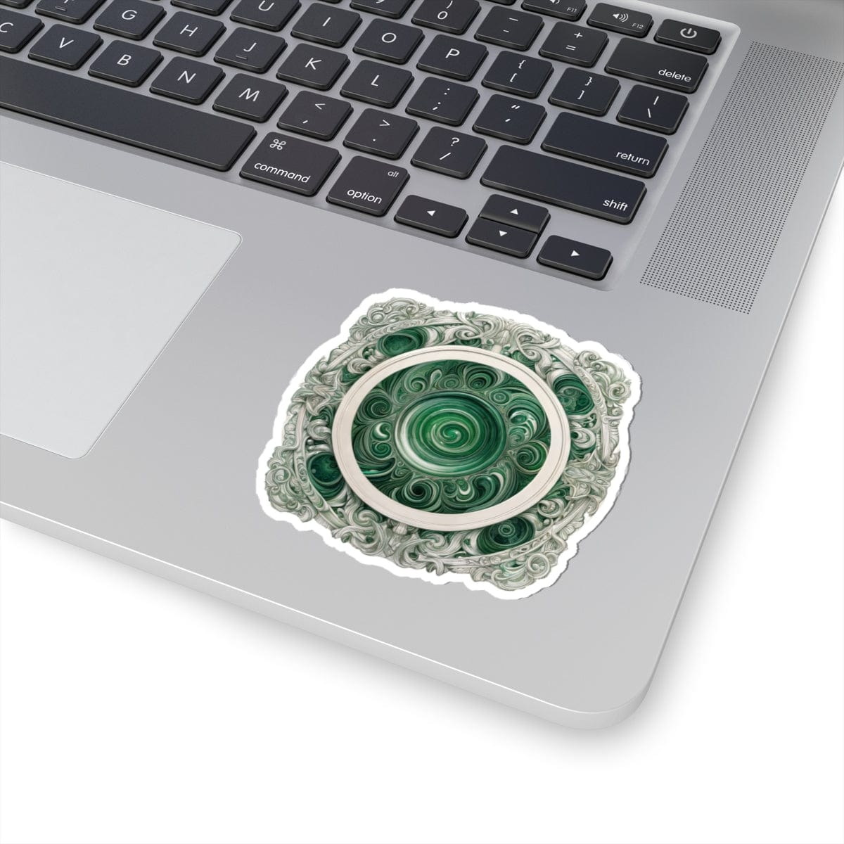 Printify Paper products 3" × 3" / White Malachite - Crystals & Gemstones Kiss-Cut Stickers