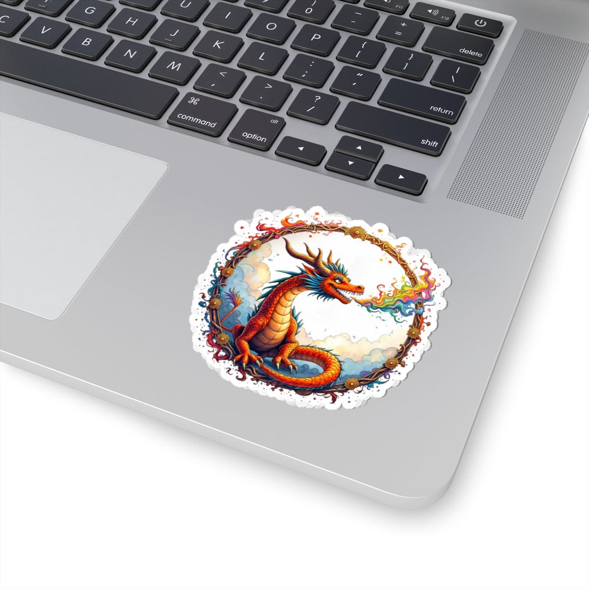 Printify Paper products 3" × 3" / White Prismfire - Dragons & Magic Kiss-Cut Stickers