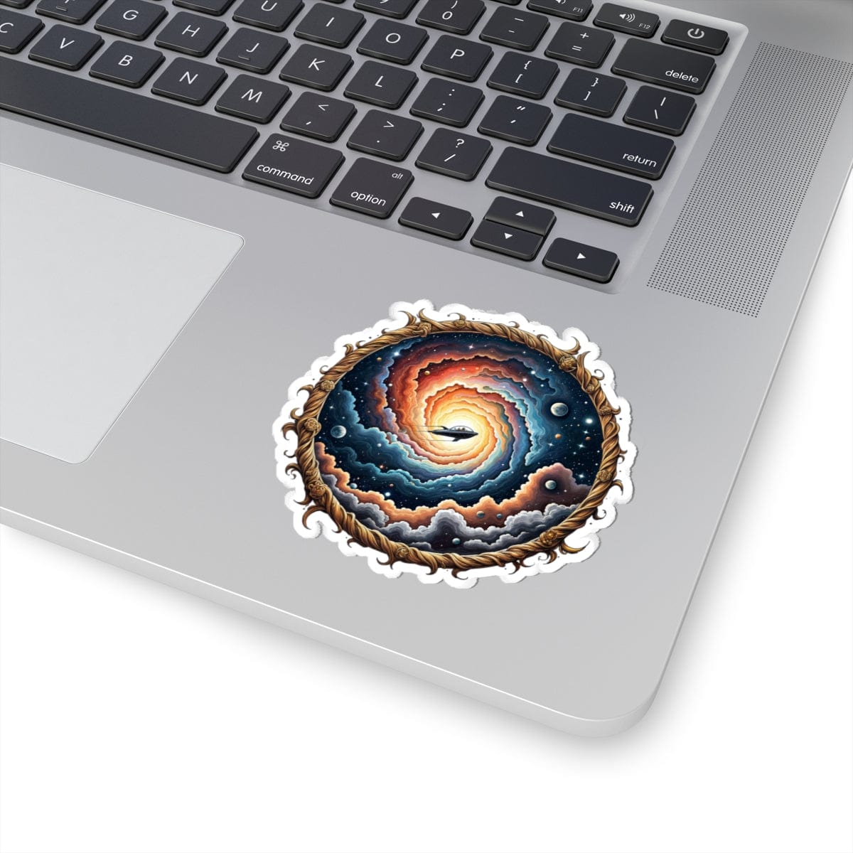 Printify Paper products 3" × 3" / White The Answers Are Up There - UFO & Cosmic Kiss-Cut Stickers