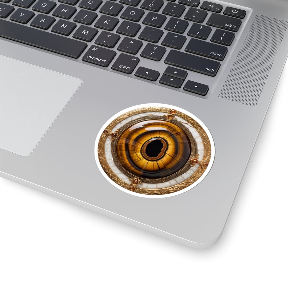 Printify Paper products 3" × 3" / White Tiger's Eye - Crystals & Gemstones Kiss-Cut Stickers