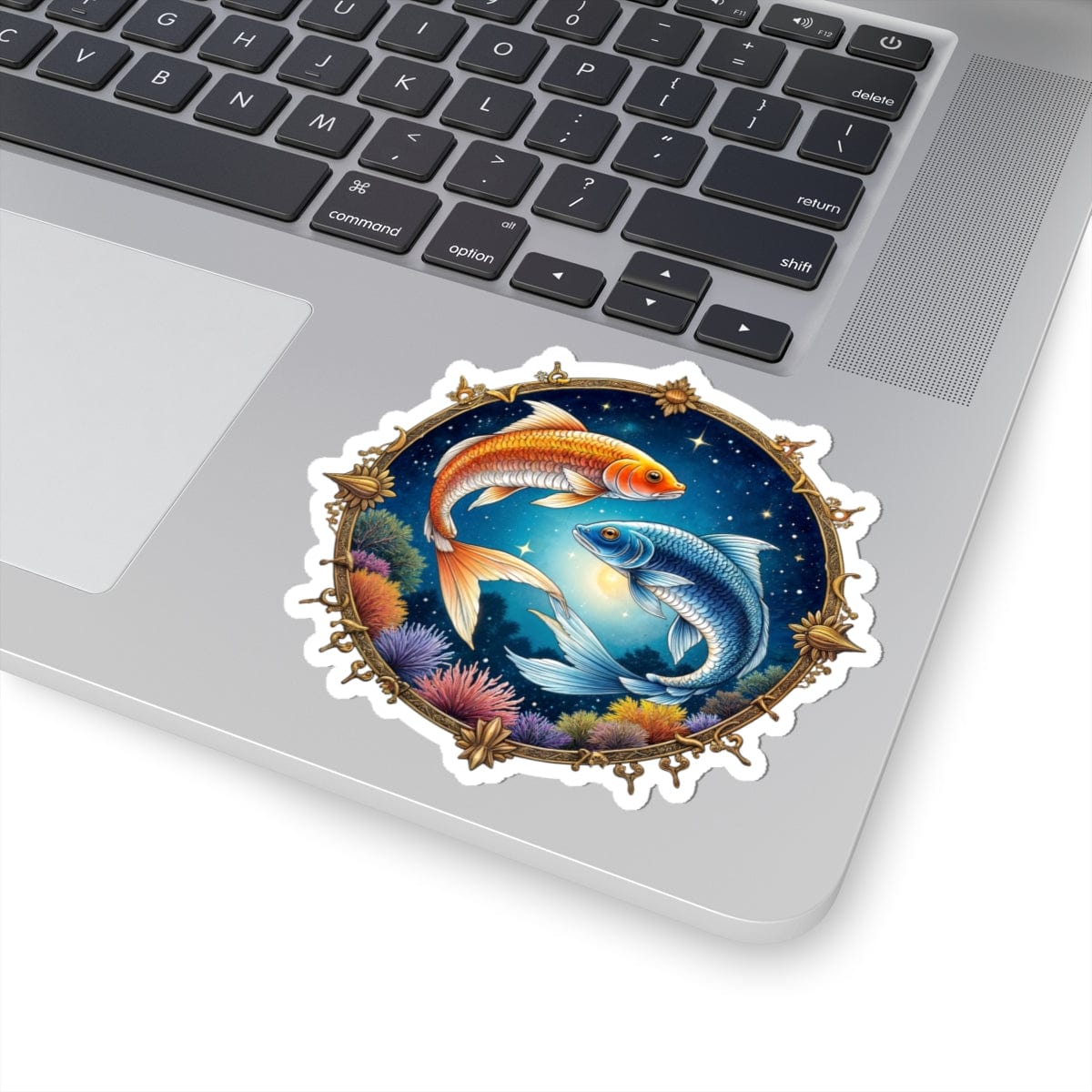 Printify Paper products 4" × 4" / White Pisces - Zodiac Astrology Kiss-Cut Stickers