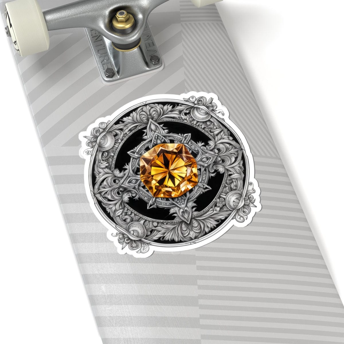 Printify Paper products 6" × 6" / White Citrine - Crystals & Gemstones Kiss-Cut Stickers