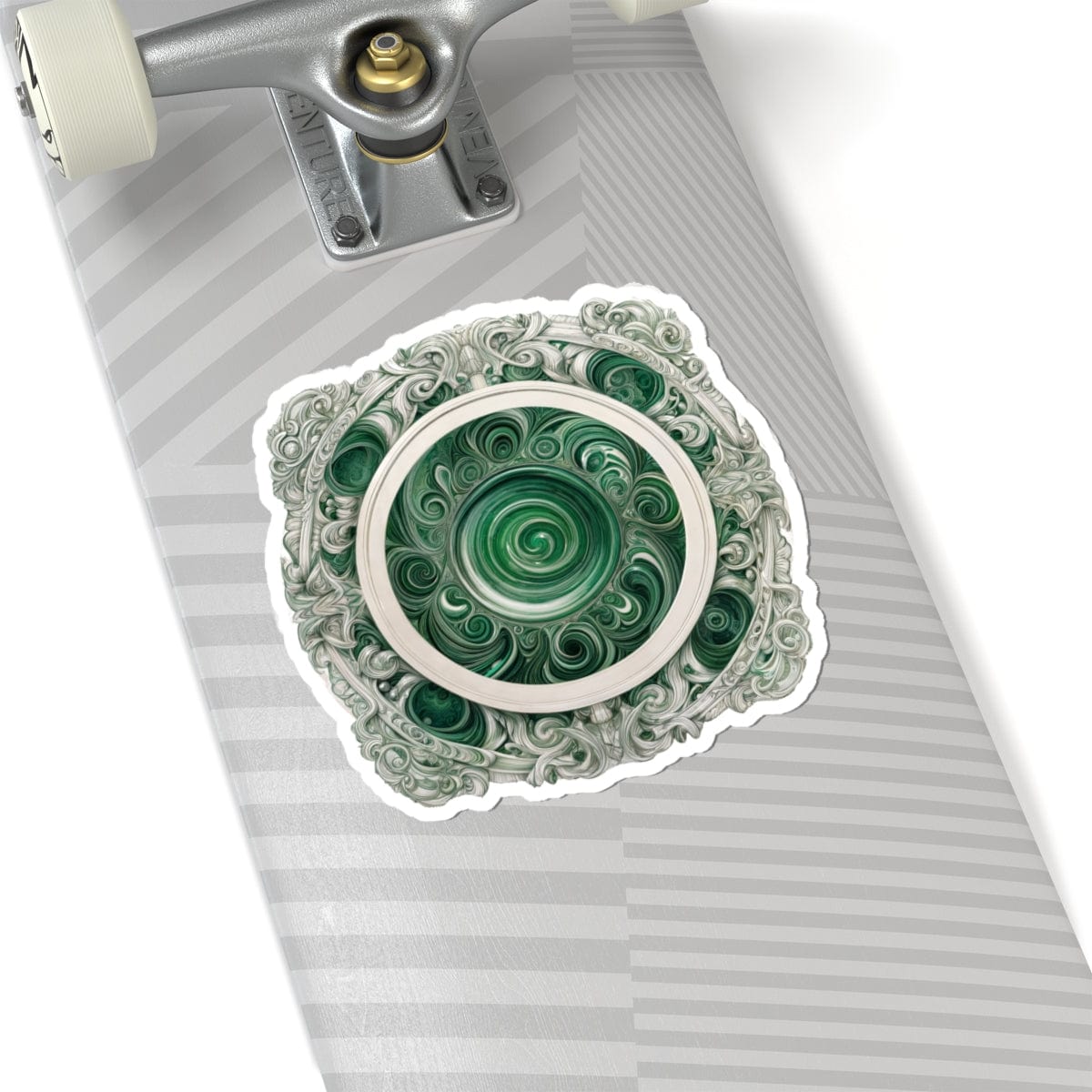 Printify Paper products 6" × 6" / White Malachite - Crystals & Gemstones Kiss-Cut Stickers