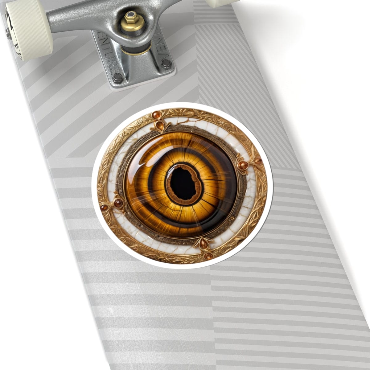Printify Paper products 6" × 6" / White Tiger's Eye - Crystals & Gemstones Kiss-Cut Stickers