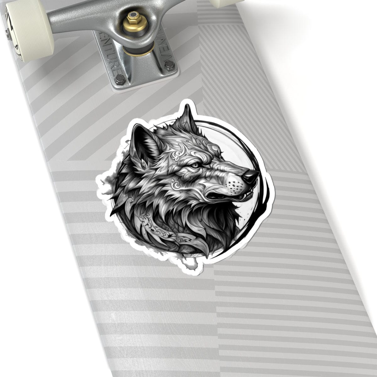 Printify Paper products 6" × 6" / White Wolf Head - Wild & Fierce Kiss-Cut Stickers