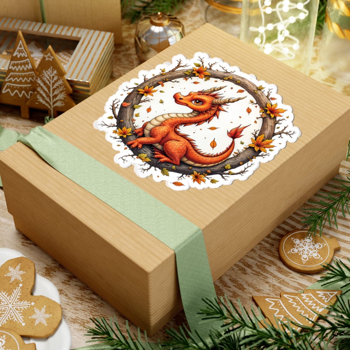Printify Paper products Autumnfire - Dragons & Magic Kiss-Cut Stickers