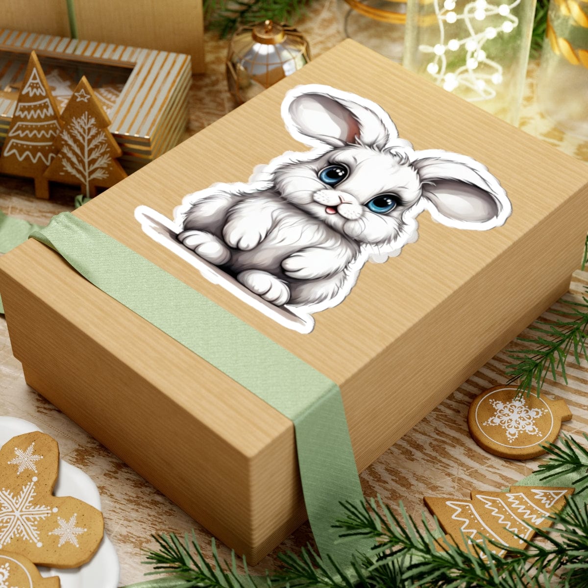 Printify Paper products Baby Bunny - Hyper Cute Kiss-Cut Stickers