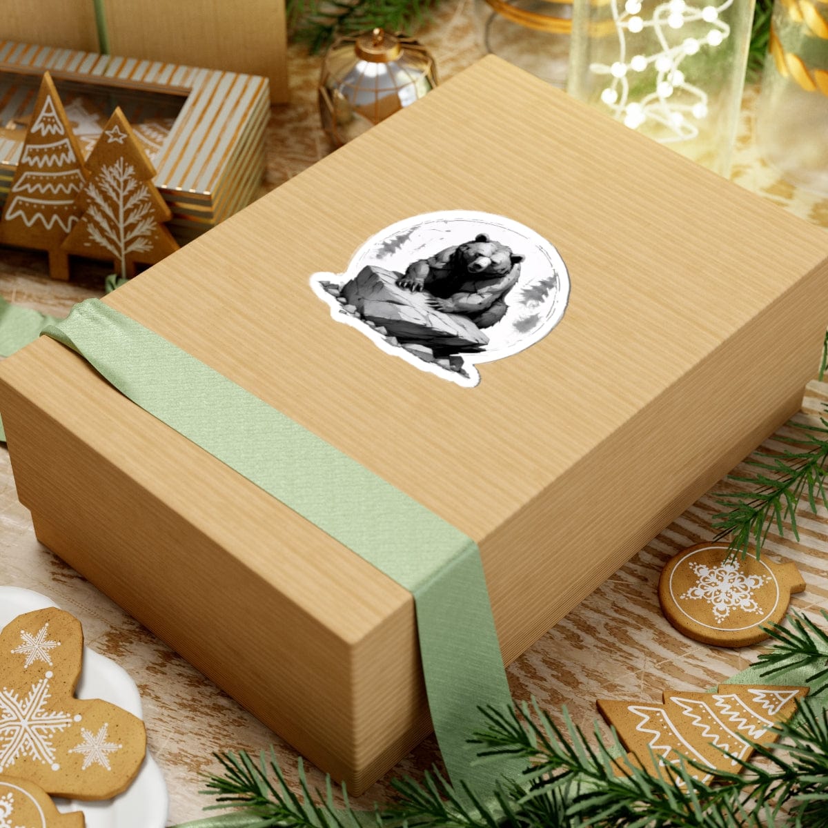 Printify Paper products Bear Rock - Wild & Fierce Kiss-Cut Stickers