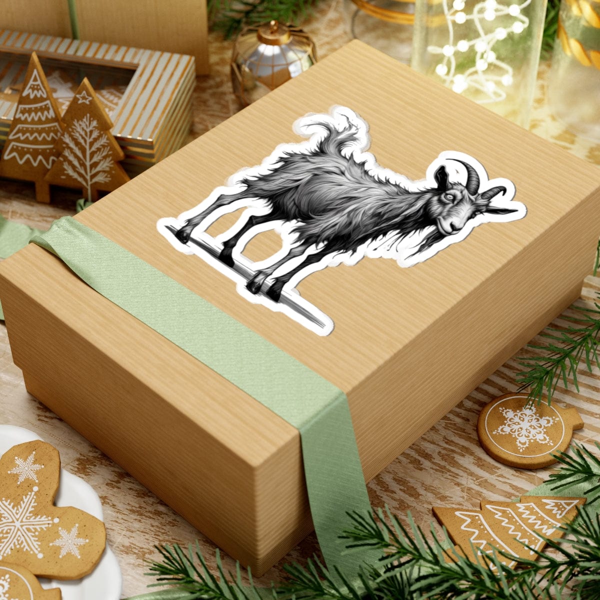 Printify Paper products Goat I'm Fine - Everything's Fine Kiss-Cut Stickers