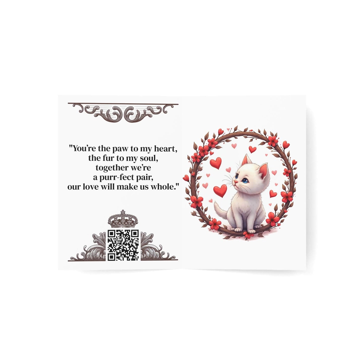 Printify Paper products Greeting Cards - Fur-ever Love - Love & Fun Card with QR Code Video