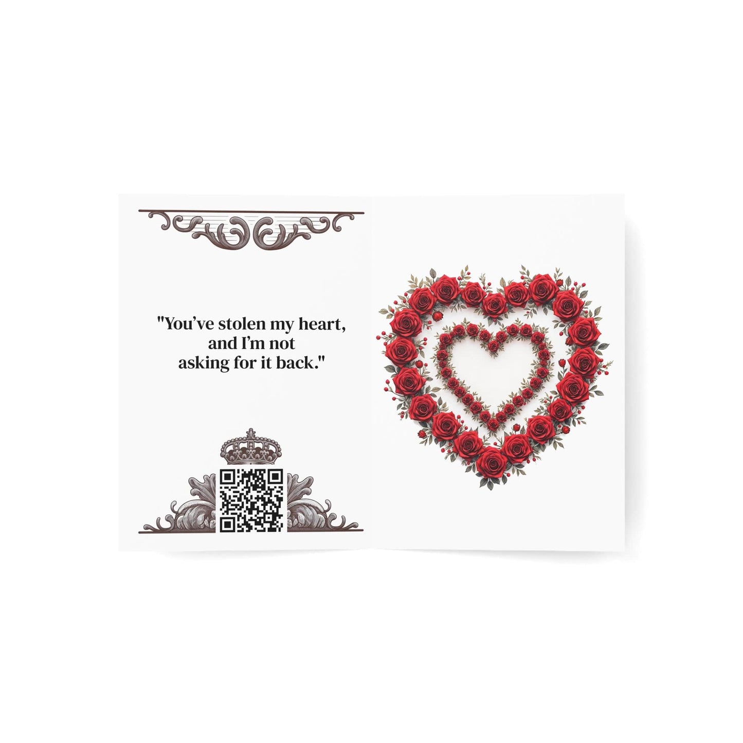 Printify Paper products Greeting Cards - Heartfelt Connection - Love & Romance Card with QR Code Video