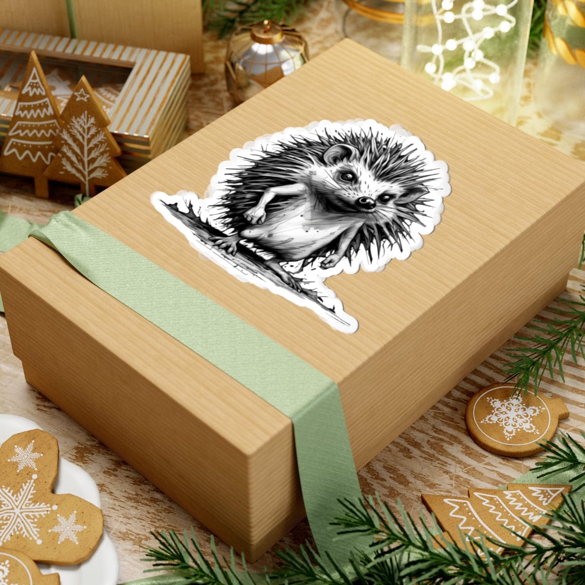 Printify Paper products Hedgehog I'm Fine - Everything's Fine Kiss-Cut Stickers