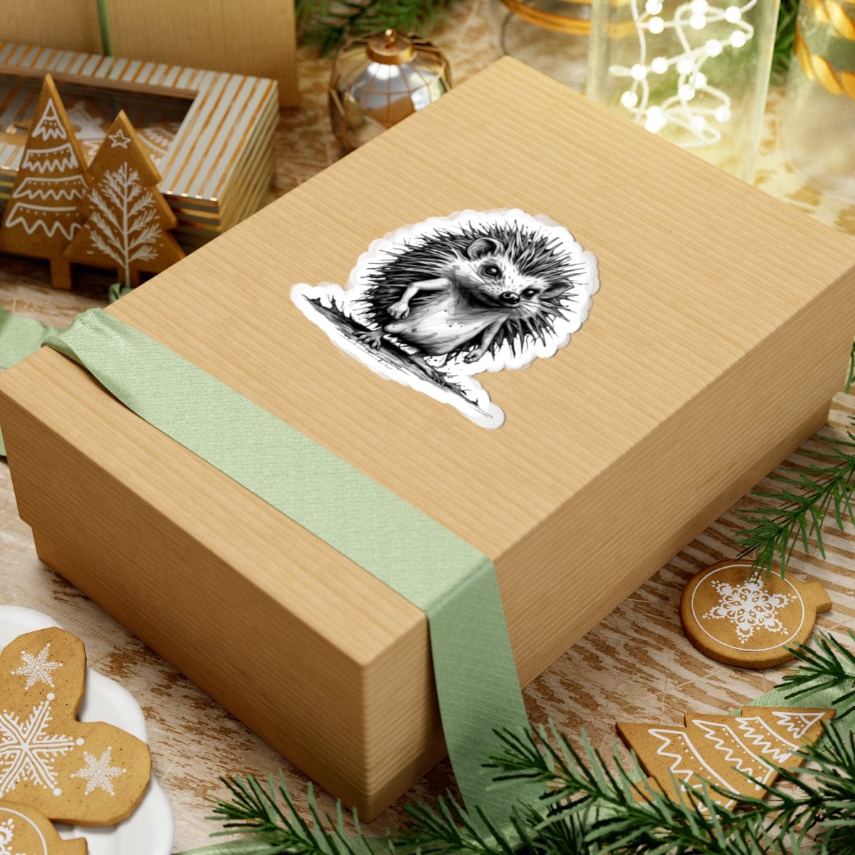 Printify Paper products Hedgehog I'm Fine - Everything's Fine Kiss-Cut Stickers