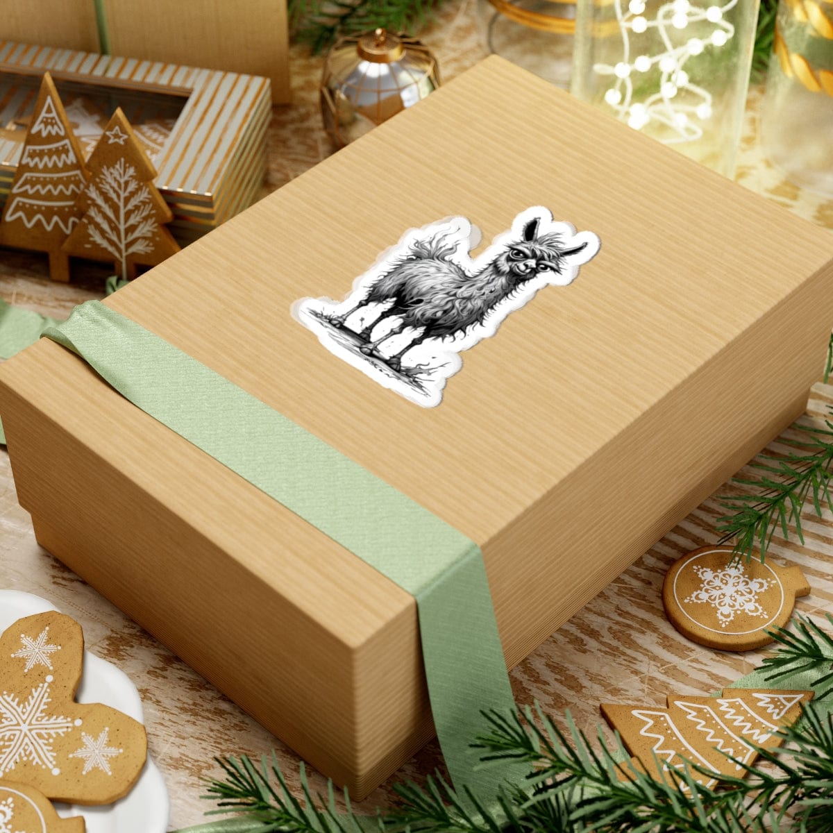 Printify Paper products Llama I'm Fine - Everything's Fine Kiss-Cut Stickers